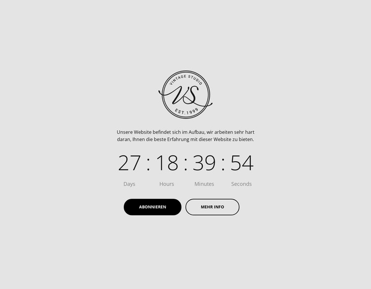 Einfacher Countdown-Timer Landing Page