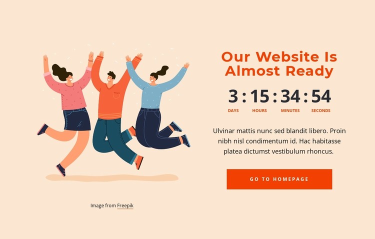 Cool image with countdown timer HTML Template