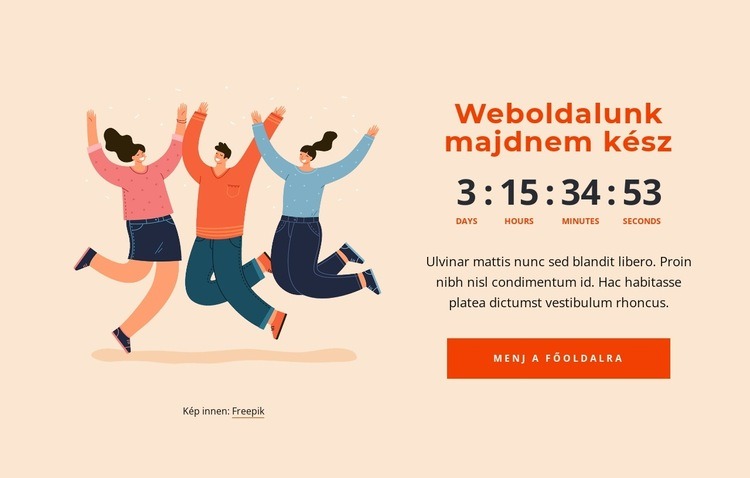 Menő kép visszaszámlálóval Weboldal sablon