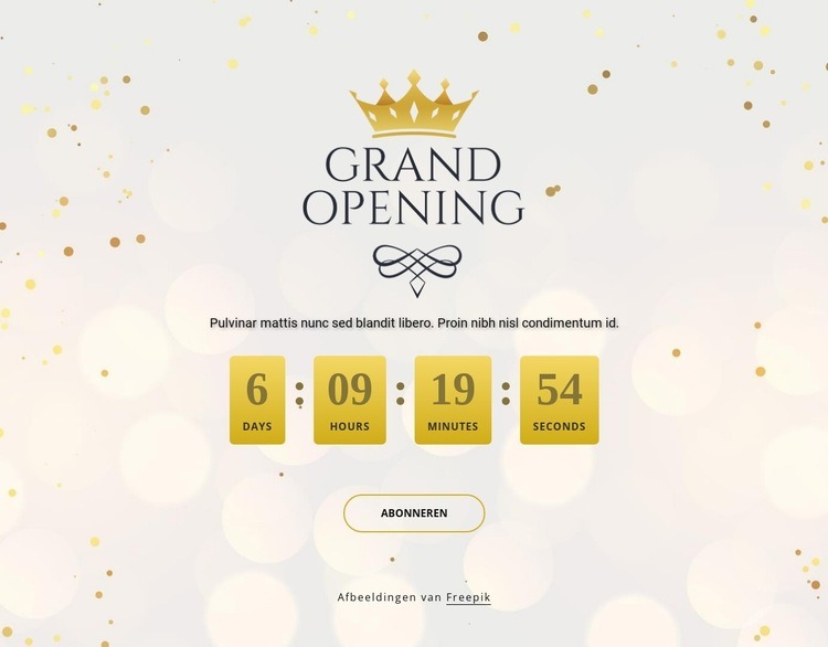 Grote opening сafteltimer Bestemmingspagina