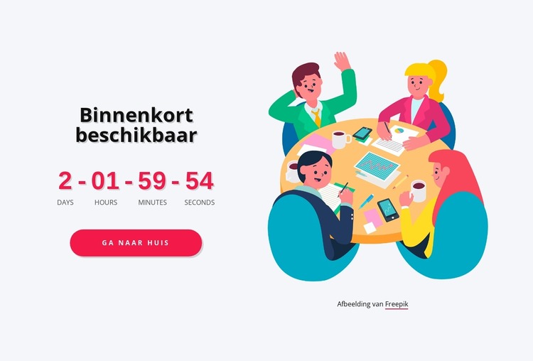 Binnenkort blok met timer Joomla-sjabloon