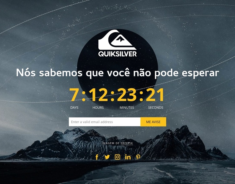 Temporizador de contagem regressiva no fundo Tema WordPress