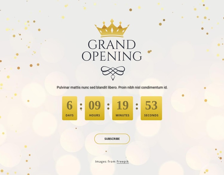 Grand opening сountdown timer Static Site Generator