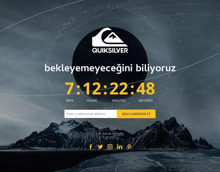 Arka planda geri sayım sayacı HTML5 Şablonu