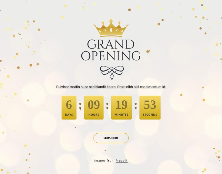 Grand opening сountdown timer Website Template