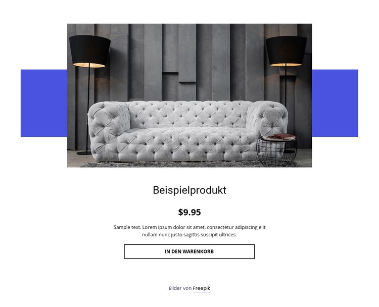 Gemütliche Sofa Produktdetails CSS-Vorlage