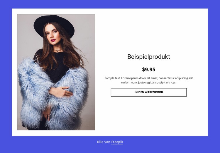 Produktdetails für Wintermäntel Website Builder-Vorlagen