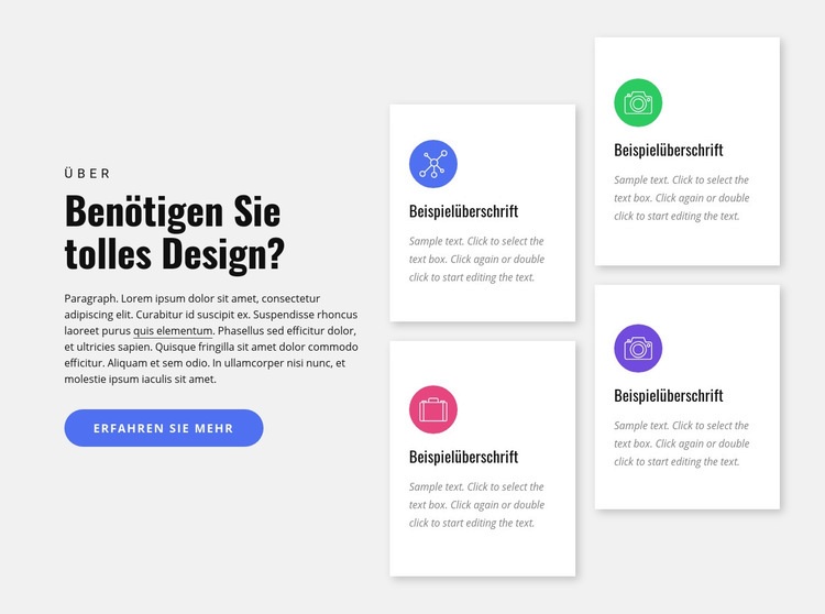 Dienstleistungen einer Designagentur Website Builder-Vorlagen