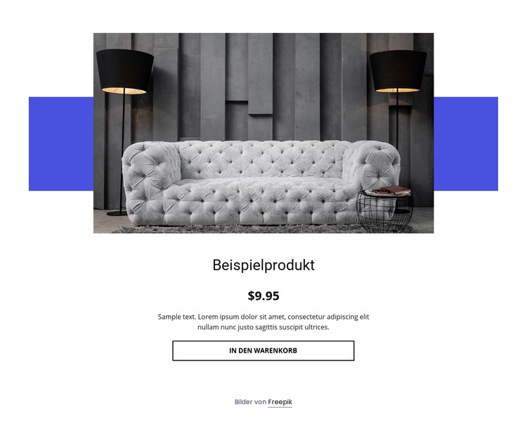Gemütliche Sofa Produktdetails Website design