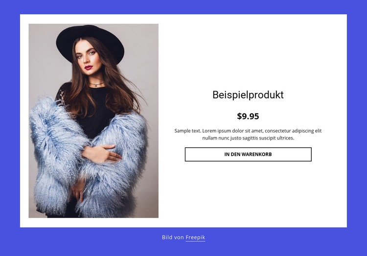 Produktdetails für Wintermäntel Website-Modell