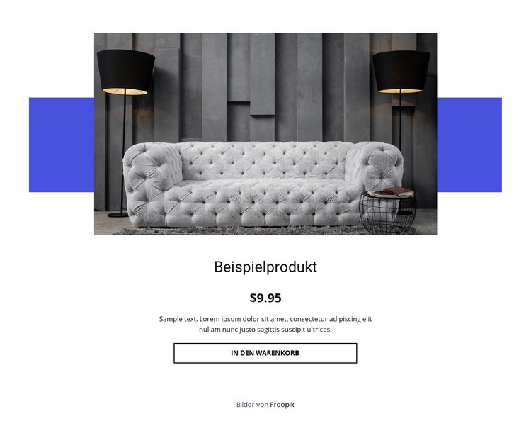 Gemütliche Sofa Produktdetails Website-Modell