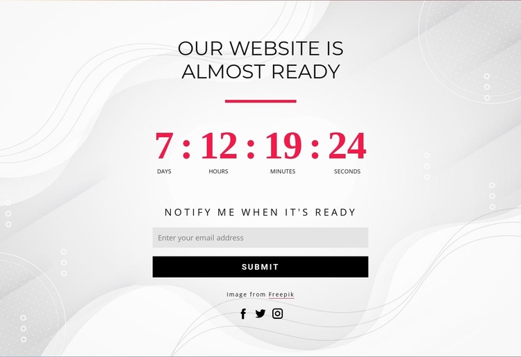 Online countdown timer HTML Template