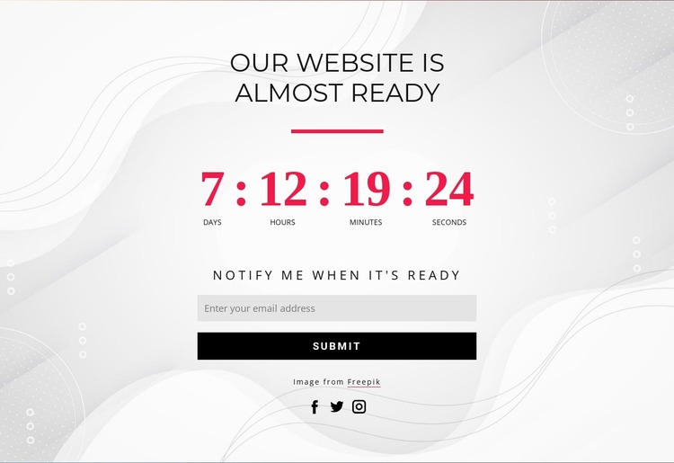 Online countdown timer Html Website Builder