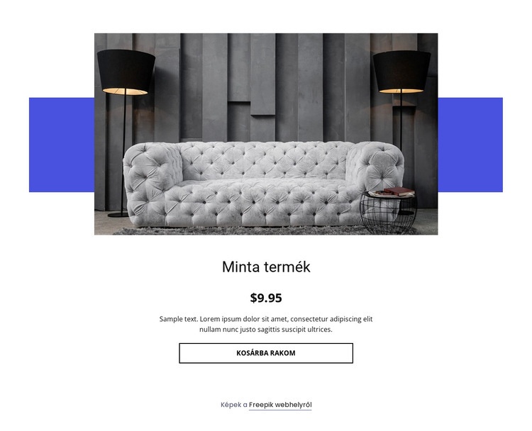 Hangulatos kanapé termék részletei Weboldal tervezés