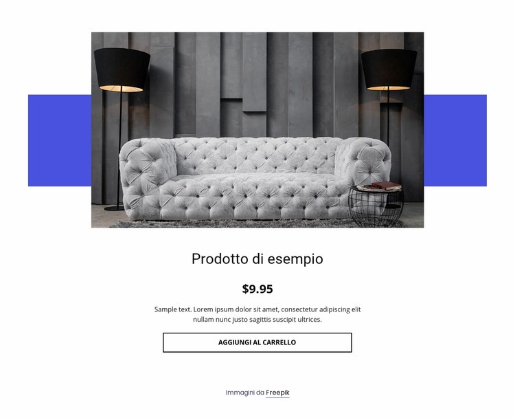 Dettagli del prodotto divano accogliente Modelli di Website Builder