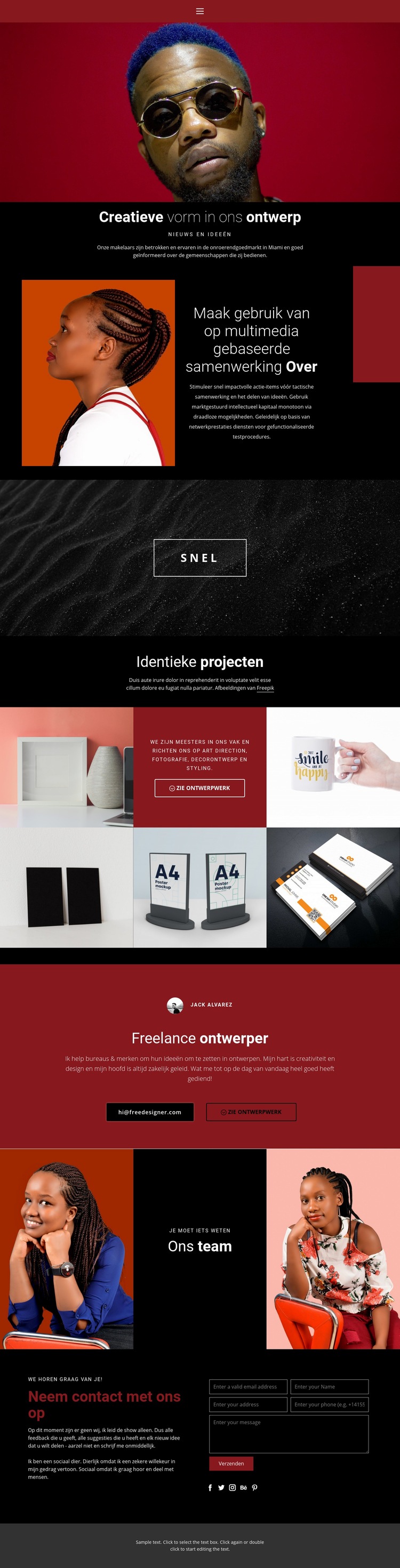 Creatieve vorm in ontwerp Html Website Builder