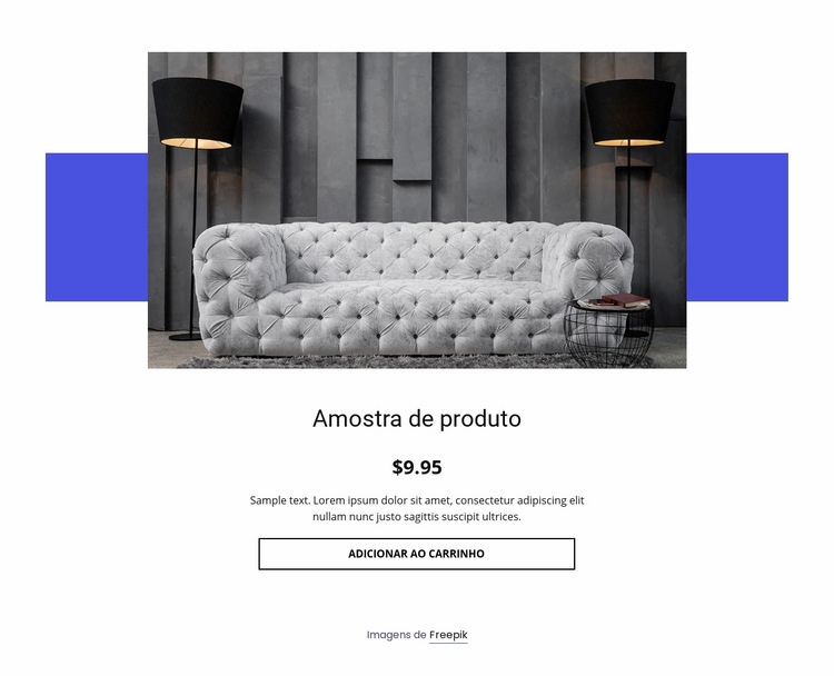 Detalhes do produto sofá aconchegante Maquete do site