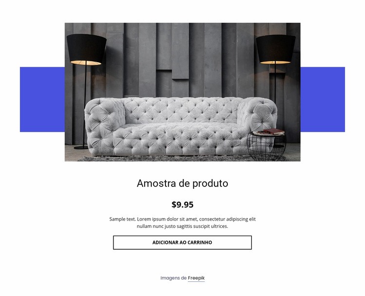 Detalhes do produto sofá aconchegante Modelo de uma página