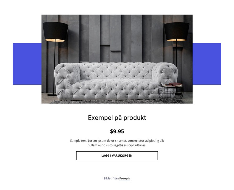 Mysig soffa produktinformation Webbplats mall