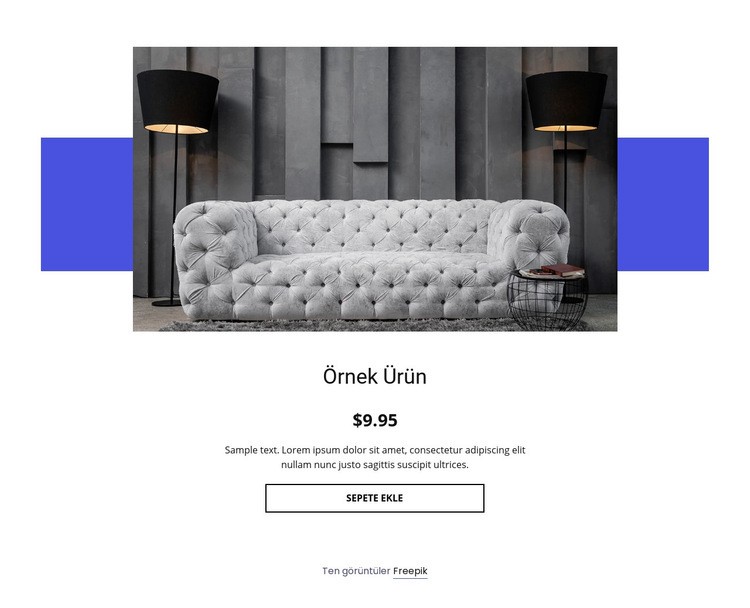 Rahat koltuk ürün detayları Web sitesi tasarımı