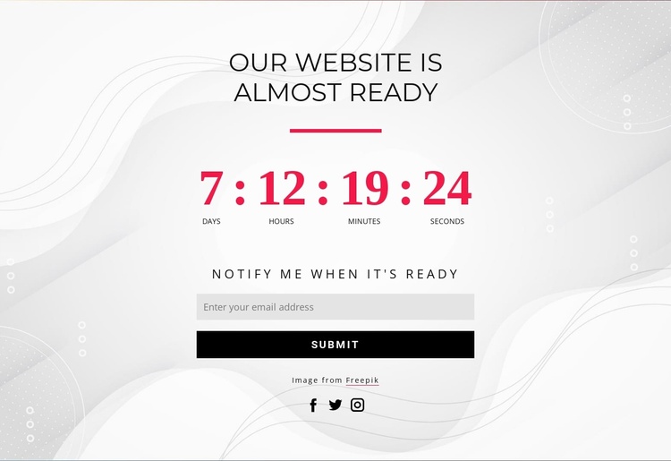 Online countdown timer - Website Template by Nicepage