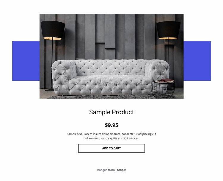 Cozy sofa product details Website Template