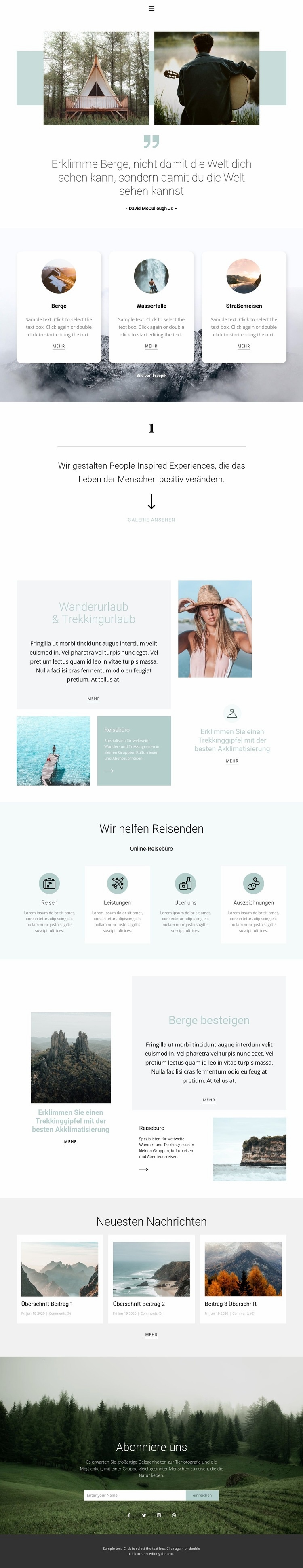 Bequem reisen Website Builder-Vorlagen