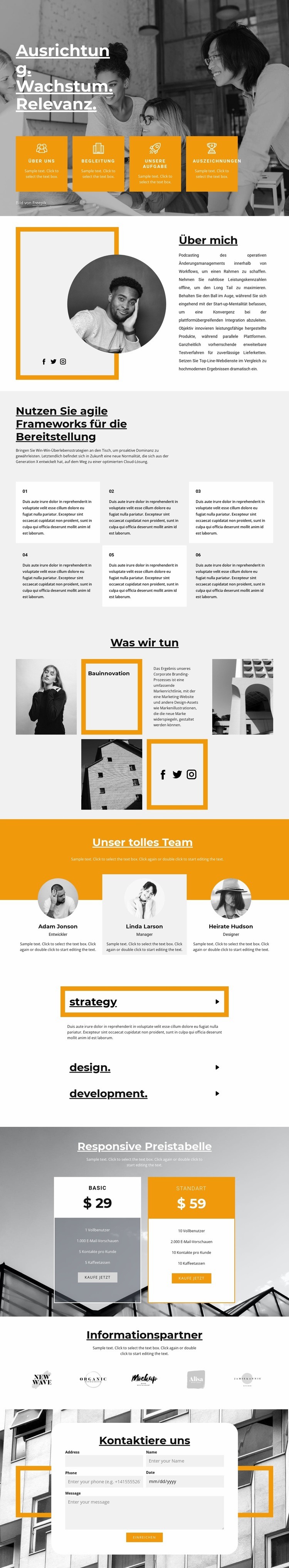 Schnelles Karrierewachstum Website-Modell