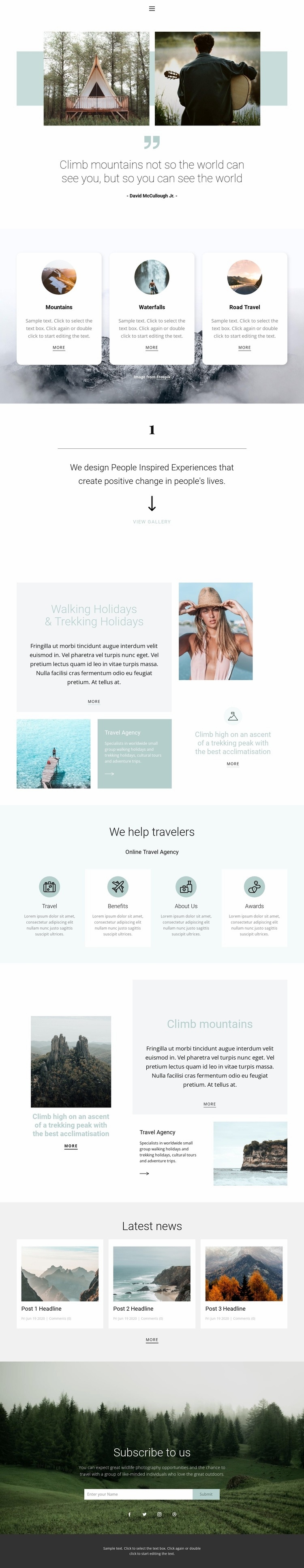 Comfortable travel Homepage Design