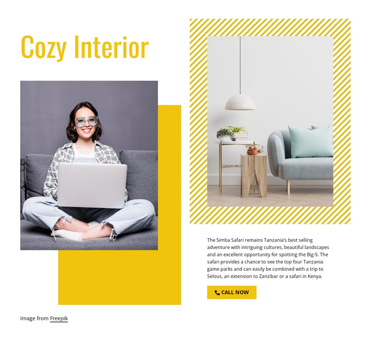 Cozy living room HTML Template