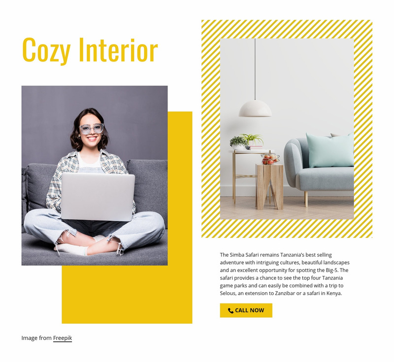 Cozy living room Web Page Design