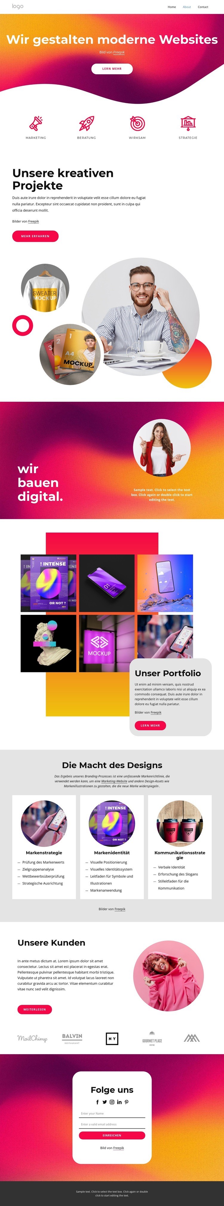 Wir gestalten moderne Websites Website design