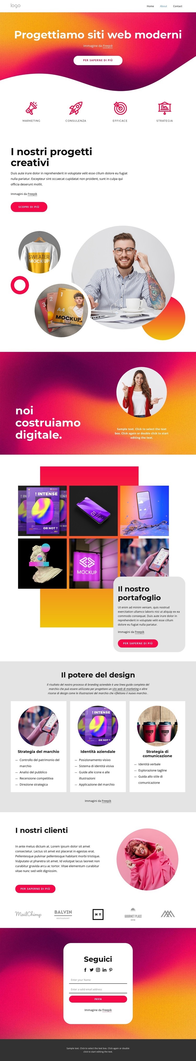 Progettiamo siti web moderni Mockup del sito web