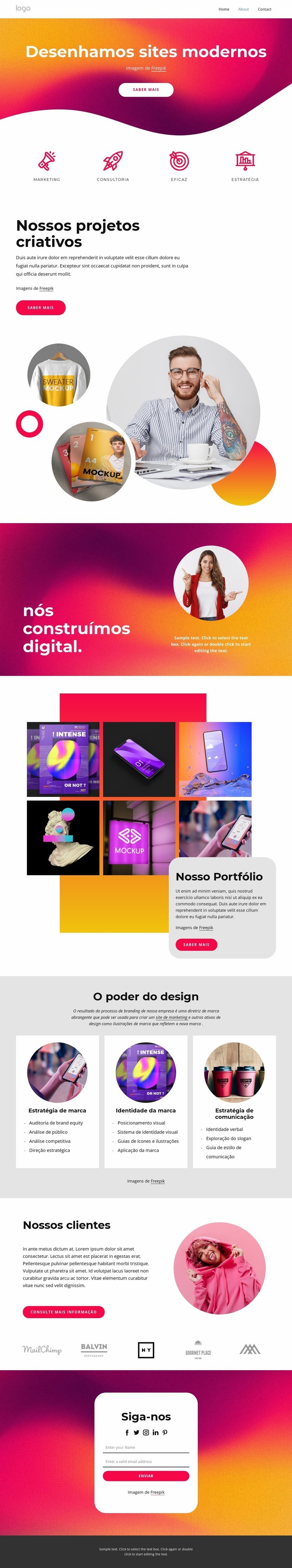 Desenhamos sites modernos Landing Page