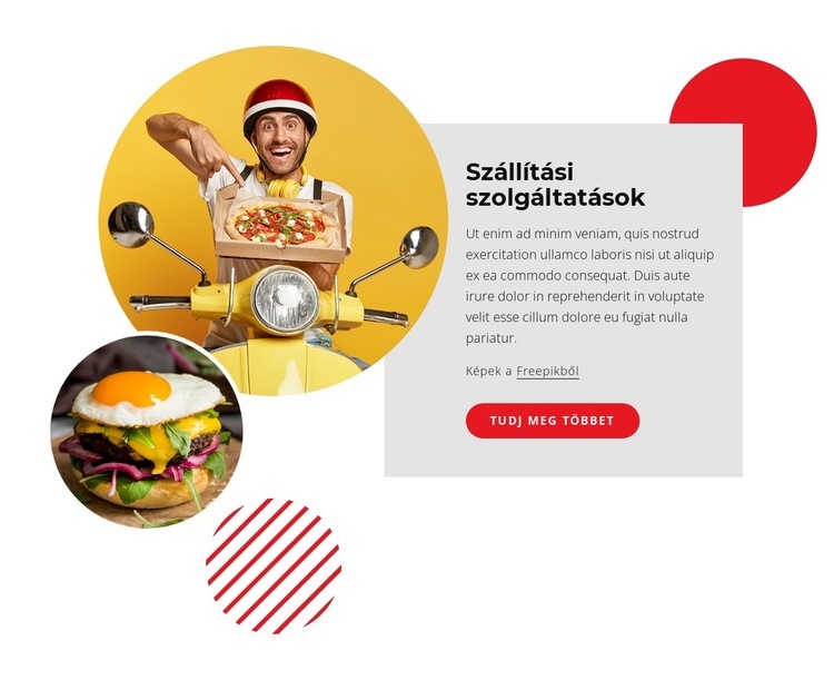 Egyszerű online ételrendelés Weboldal sablon