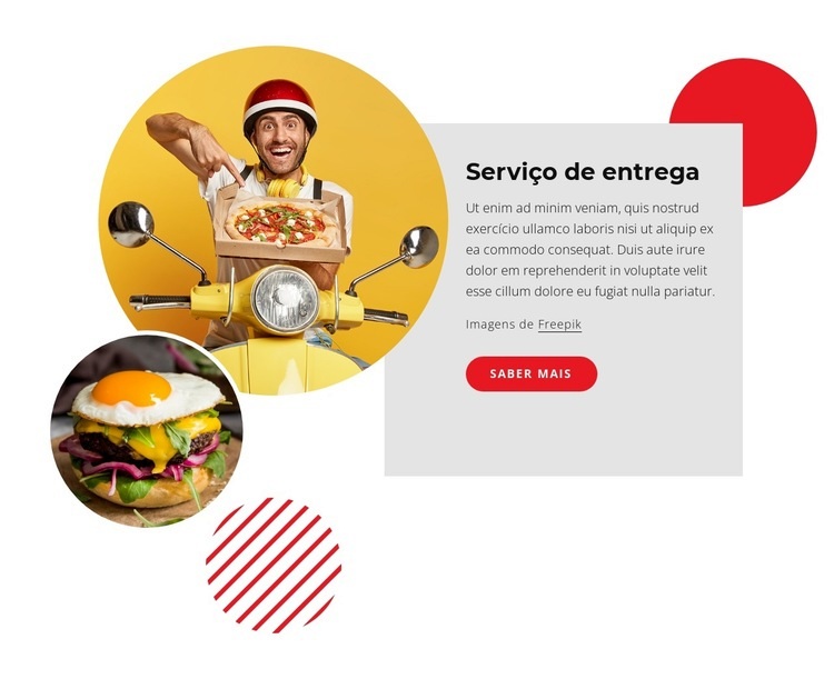 Pedido de comida online fácil Design do site