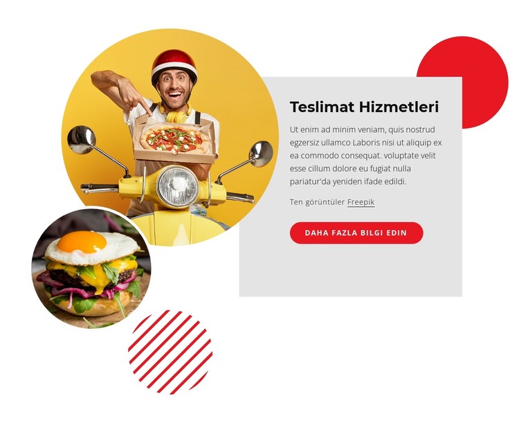 Kolay çevrimiçi yemek siparişi HTML Şablonu