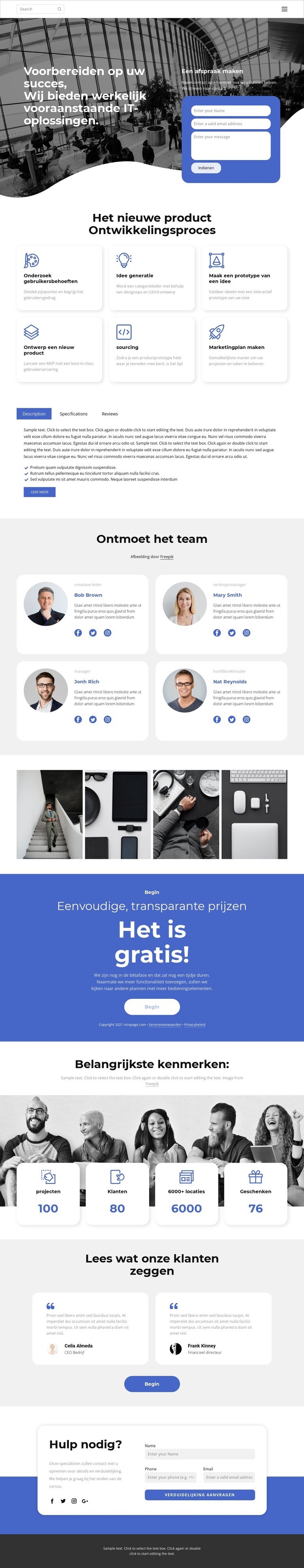 Snelle hulp bij problemen Website Builder-sjablonen