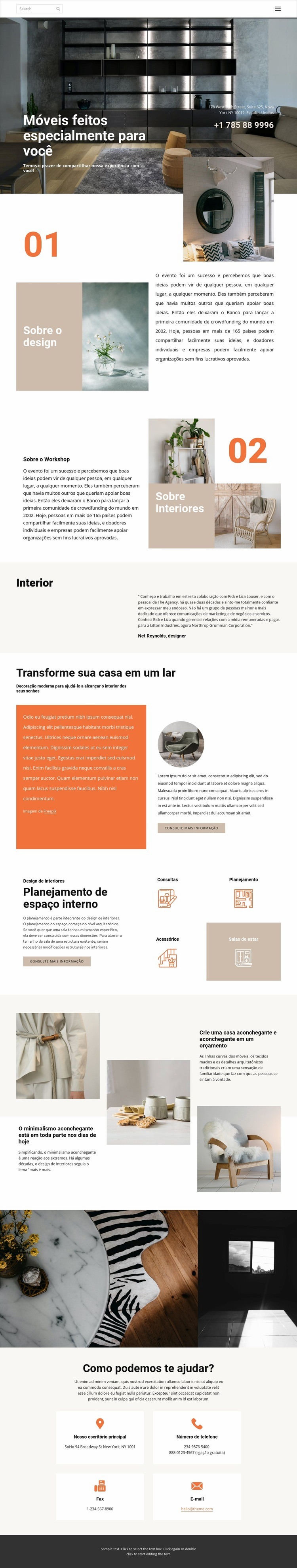 Móveis feitos especialmente para você Design do site