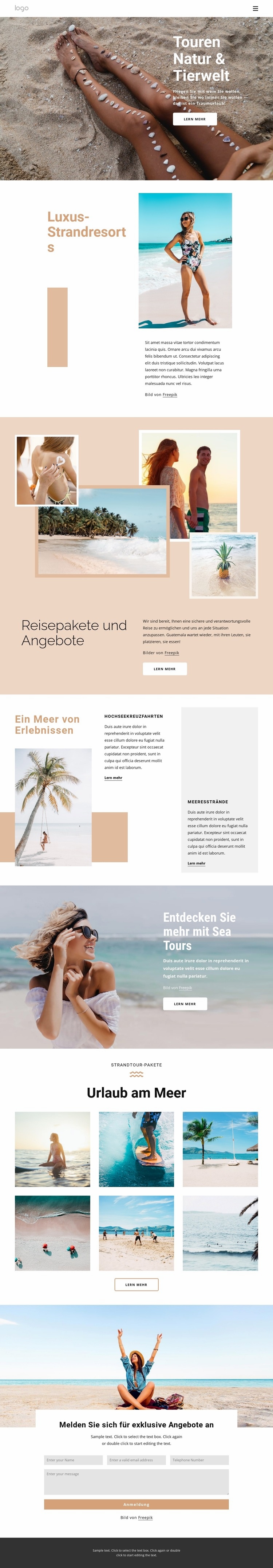 Buchen Sie die bestbewerteten Touren Website Builder-Vorlagen