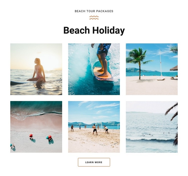 Beach holidays Elementor Template Alternative