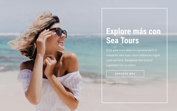Explore más con los tours por el mar Maqueta de sitio web