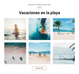 Vacaciones En La Playa - Plantilla De Una Página