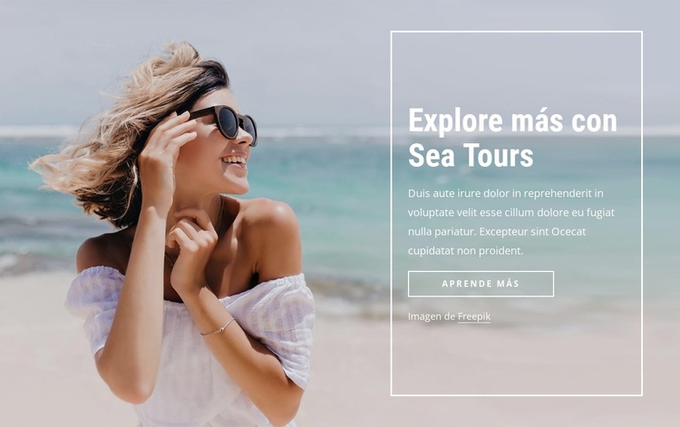 Explore más con los tours por el mar Tema de WordPress