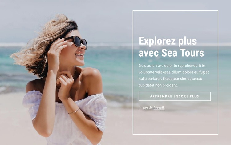 Explorez plus avec des excursions en mer Maquette de site Web