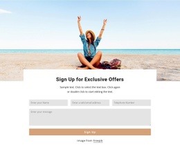 Exclusive Offers - Home Page Template