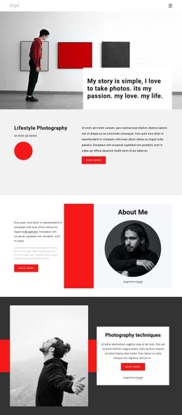 Premium Homepage Design For I Am A Professional Photographer