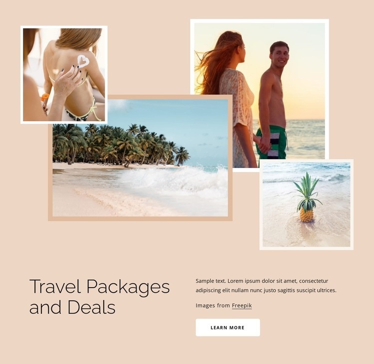 Travel packages and deals Homepage Design