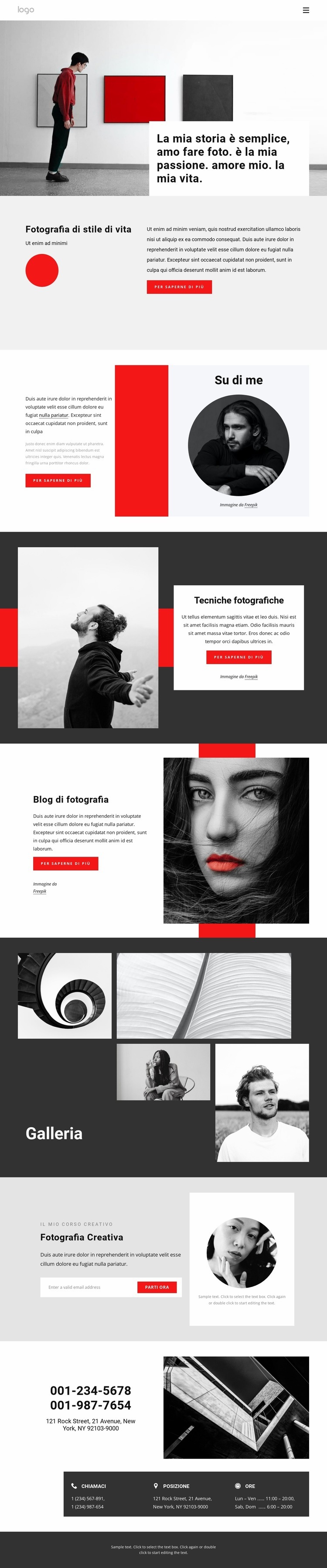 Sono un fotografo professionista Mockup del sito web