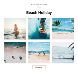 Beach Holidays One Page Template